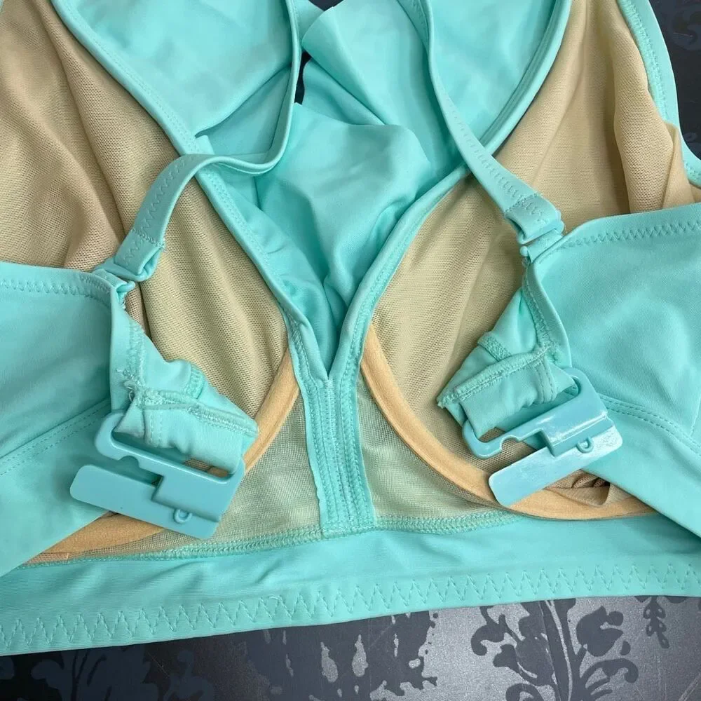 Pour Moi Space Frill Underwire Ruffle Bikini Top Mint Size 32H